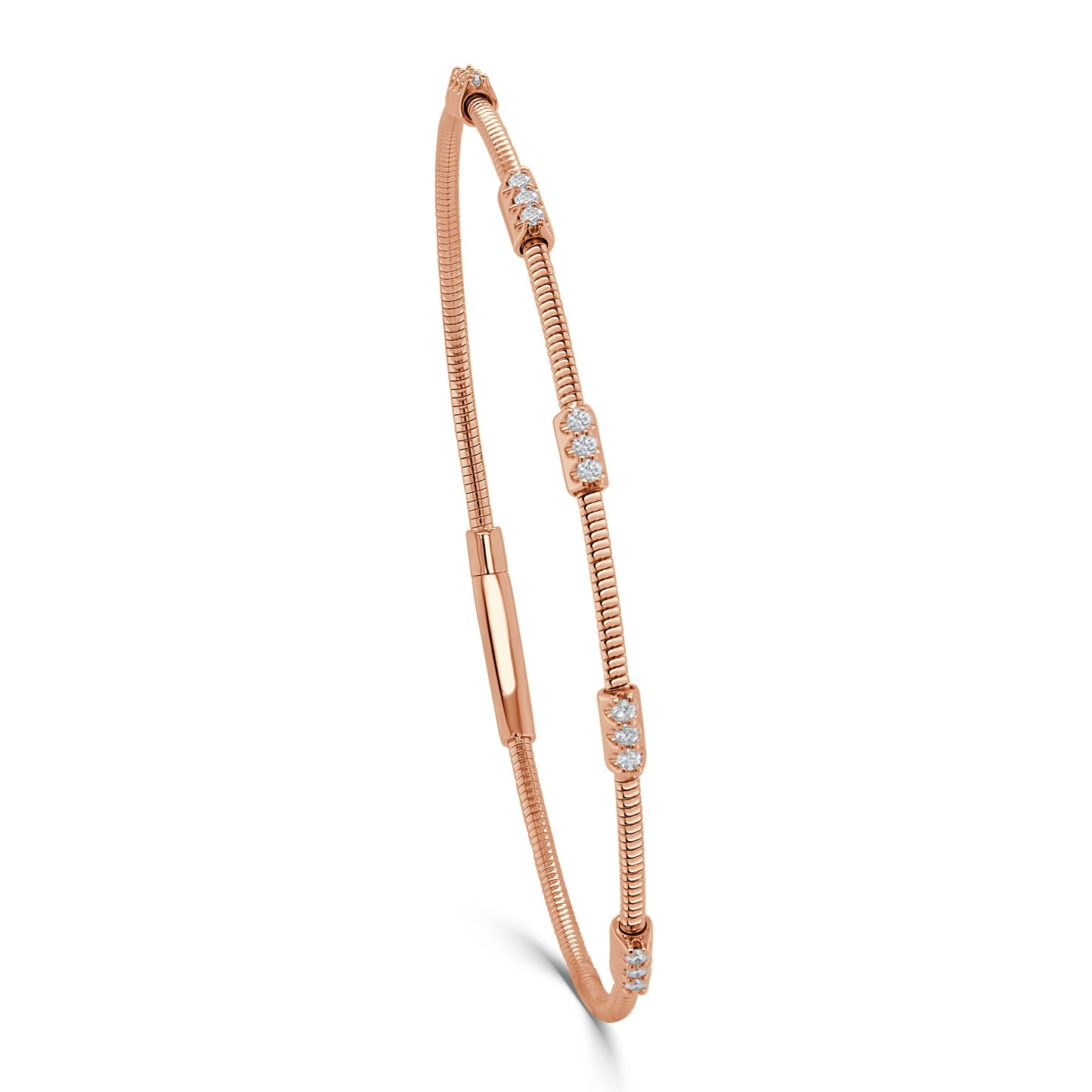 14k Gold & Diamond Flexible Bangle - 0.25ct