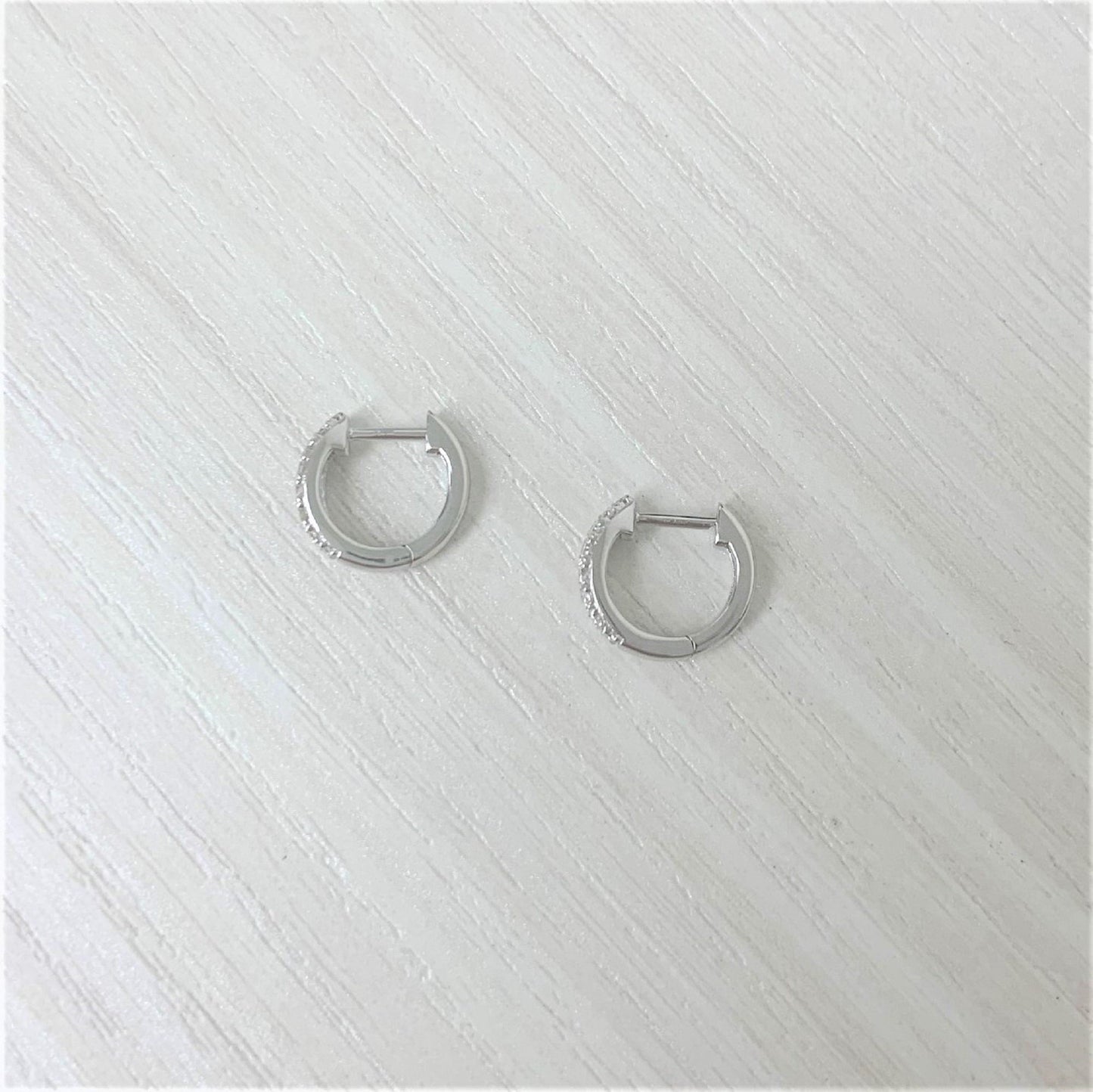 14k Gold & Diamond Huggie Earrings- 0.39ct.