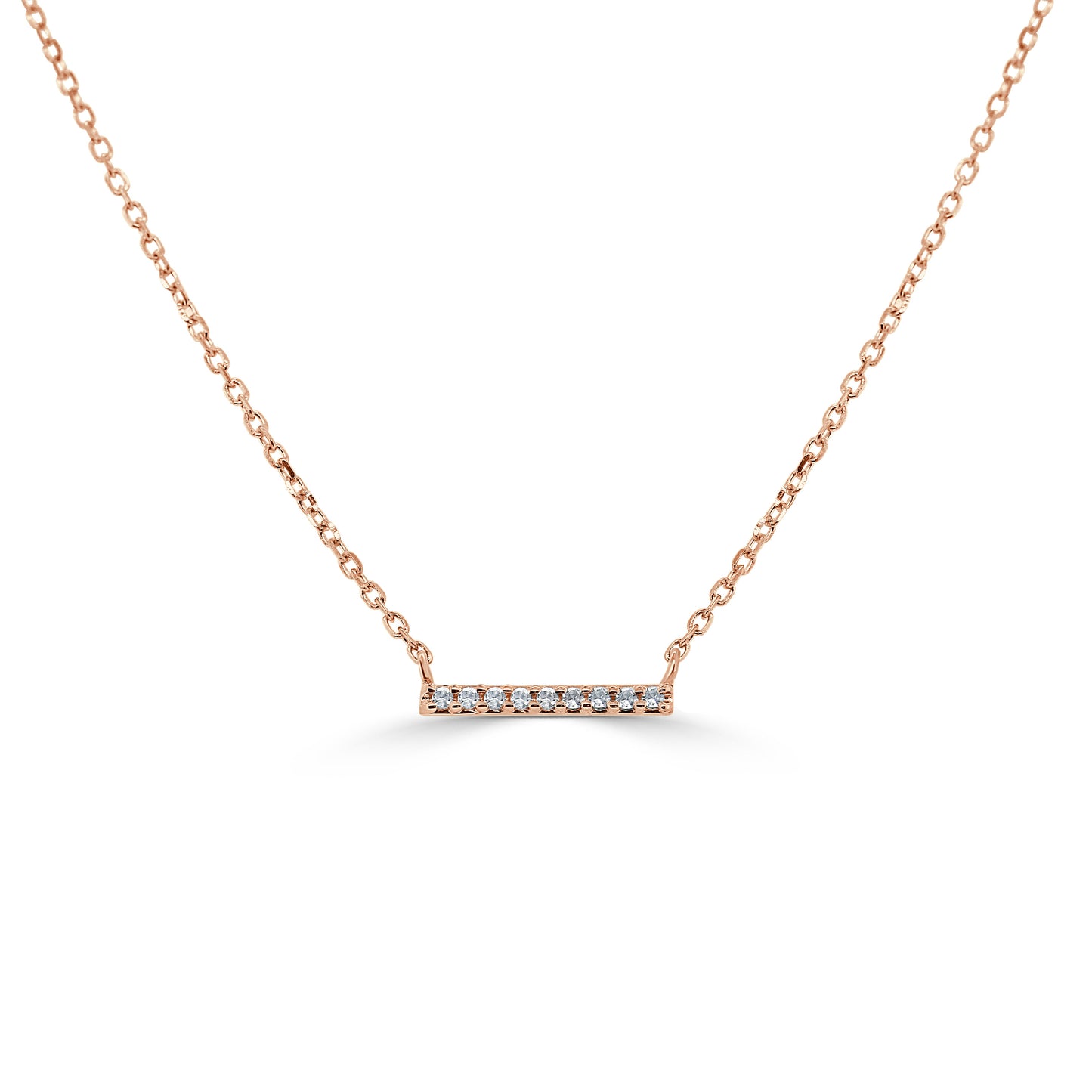 14k Gold & Diamond Mini Bar Necklace - 0.03ct
