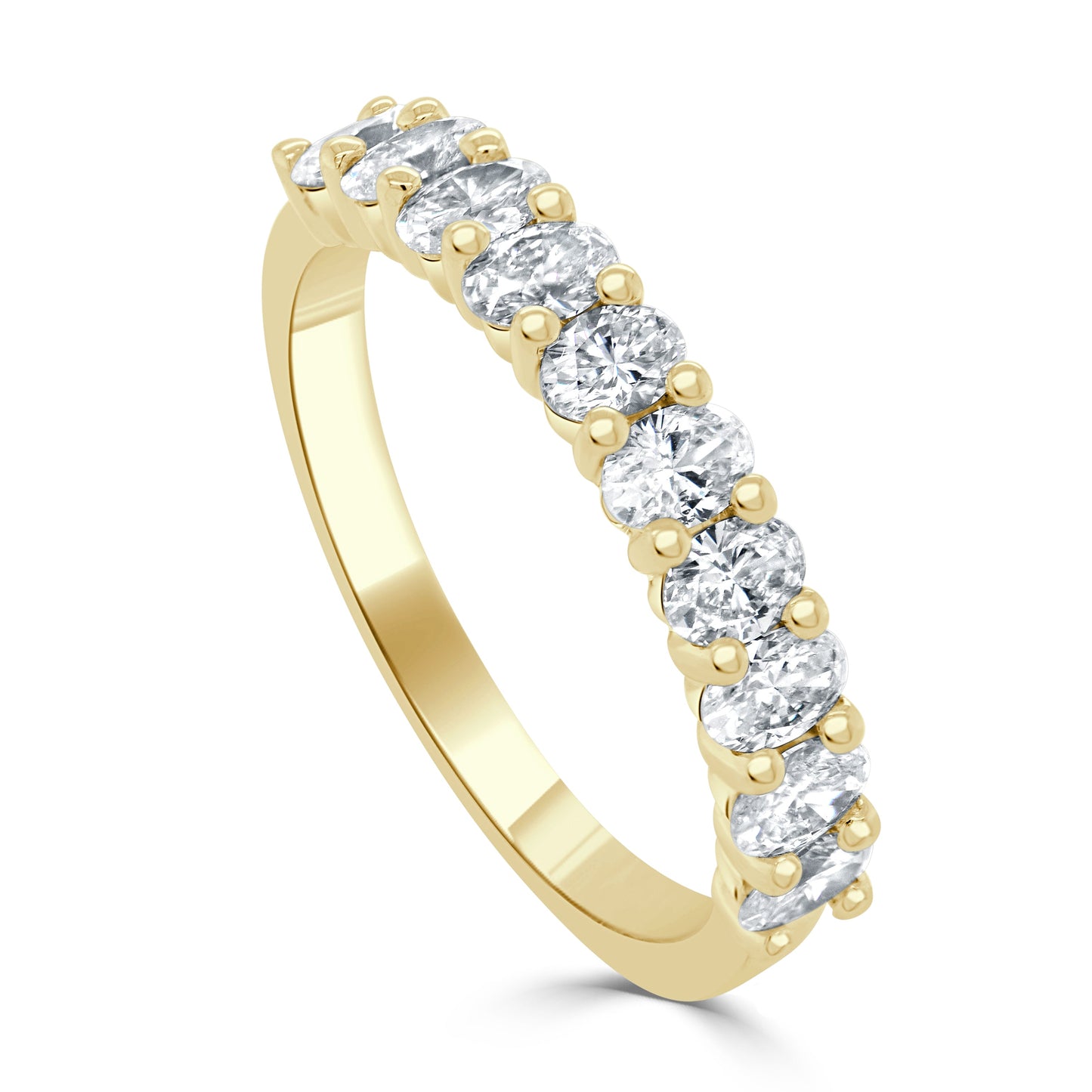 14k Gold Oval-Cut Diamond Band