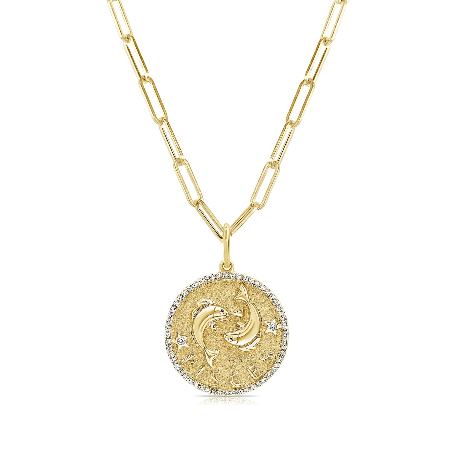 14k Gold & Diamond Zodiac Charm - Pisces - 0.19ct