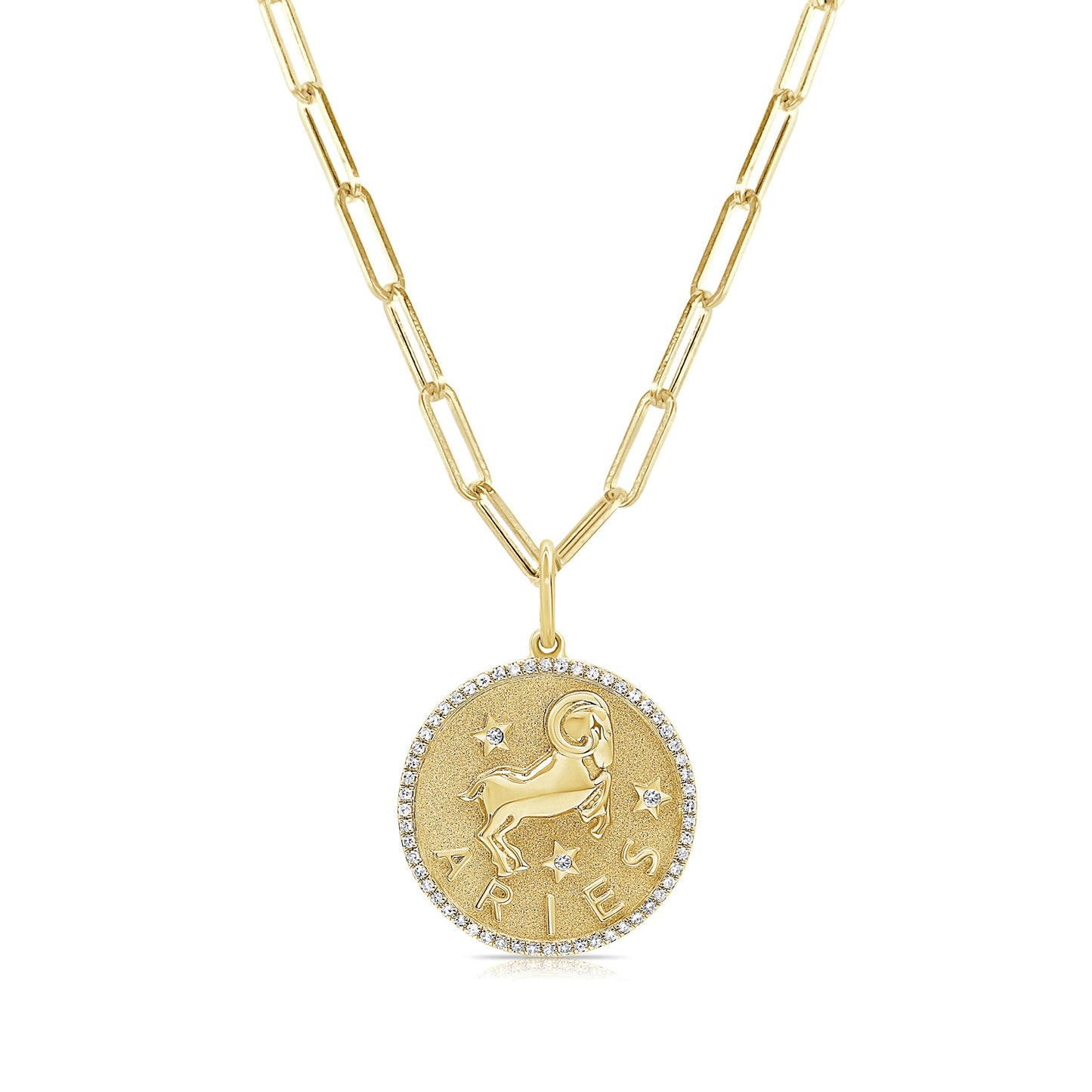 14k Gold & Diamond Zodiac Charm - Aries - 0.19ct