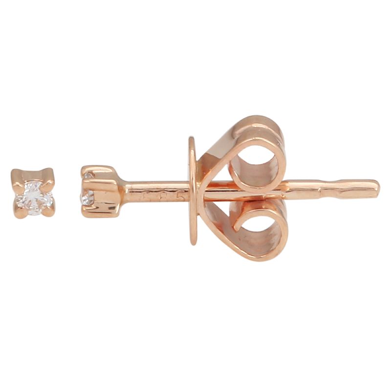 14k Gold & Diamond Stud Earrings - 0.04ct