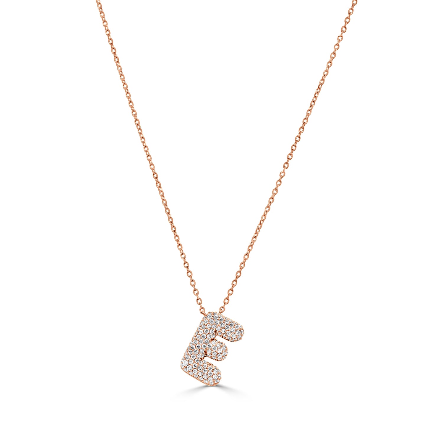 14K Gold Pave Diamond Initial Necklace - 0.45