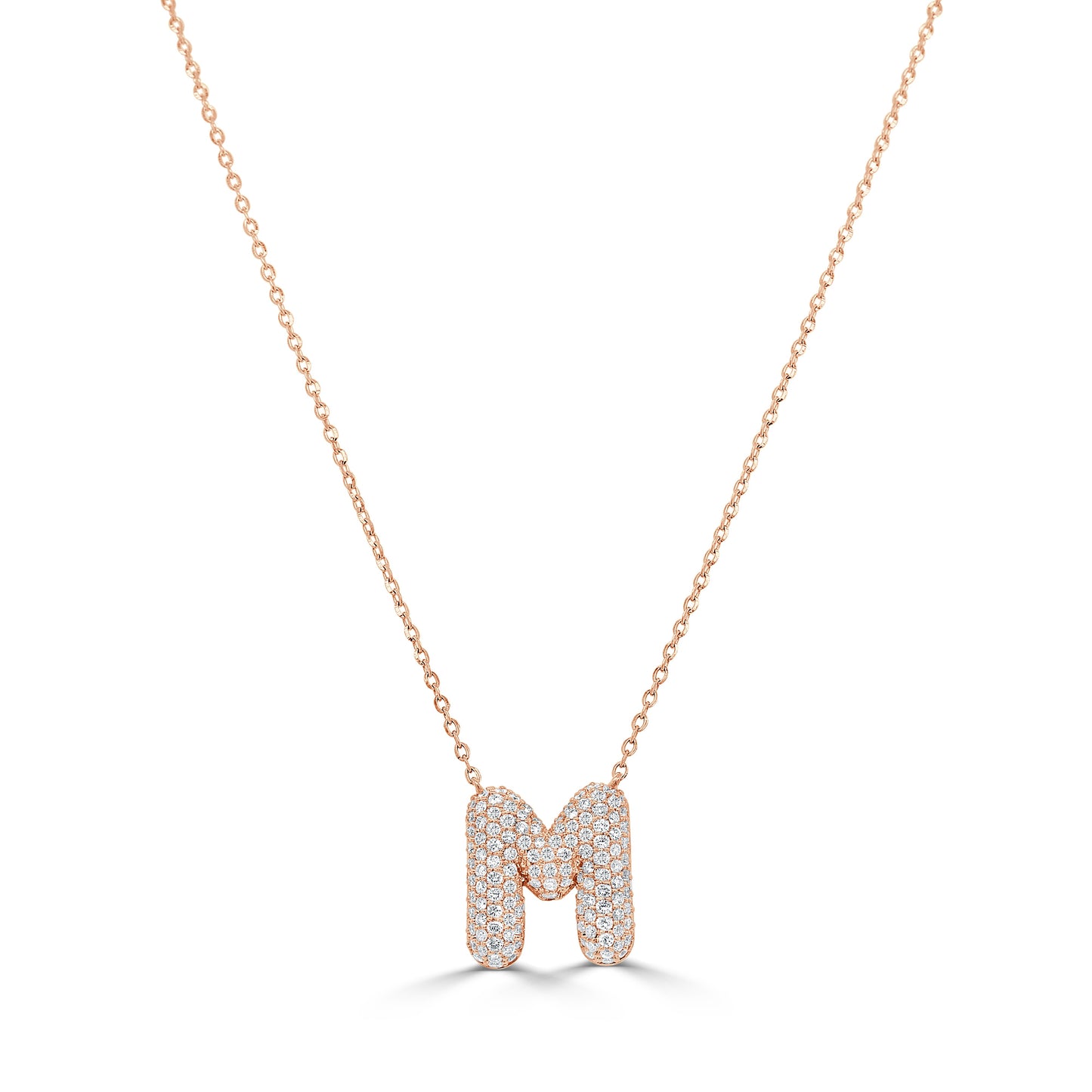 14K Gold Pave Diamond Initial Necklace - 0.50ct