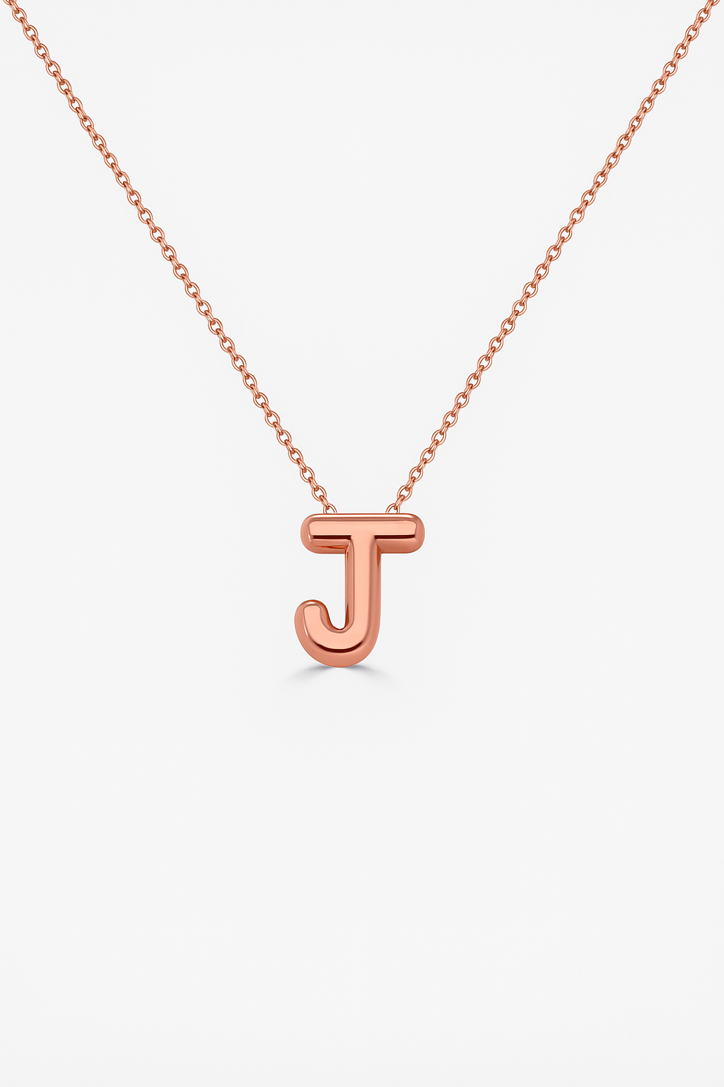 14K Gold Bubble Initial Necklace