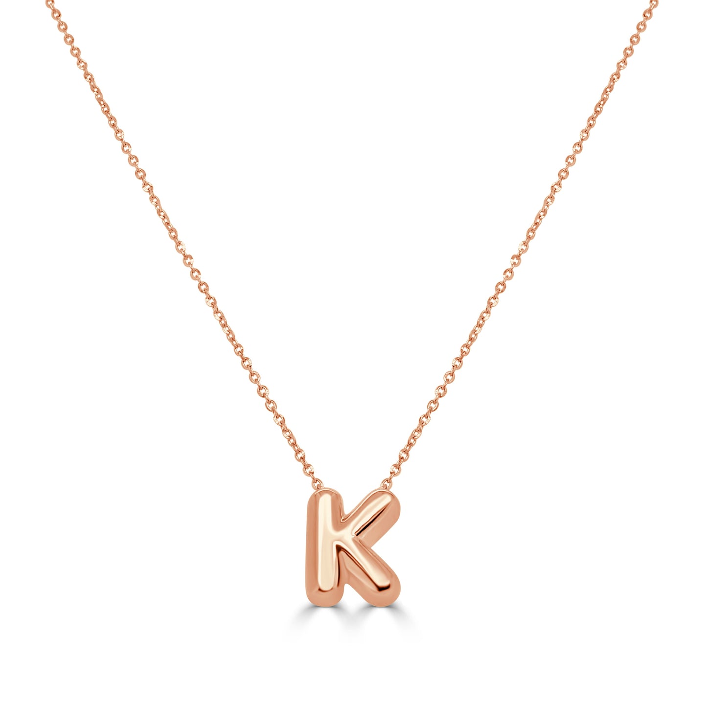 14K Gold Bubble Inital Necklace
