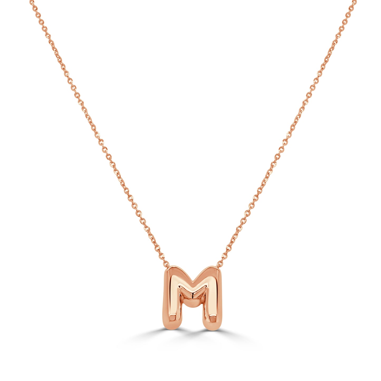 14K Gold Bubble Inital Necklaces