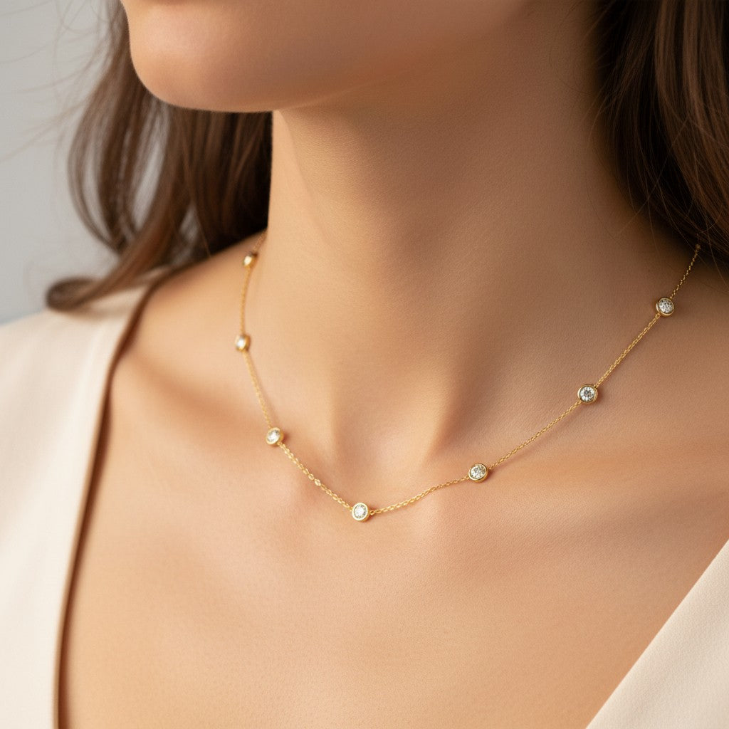 Lab-Grown Diamond Station Necklace