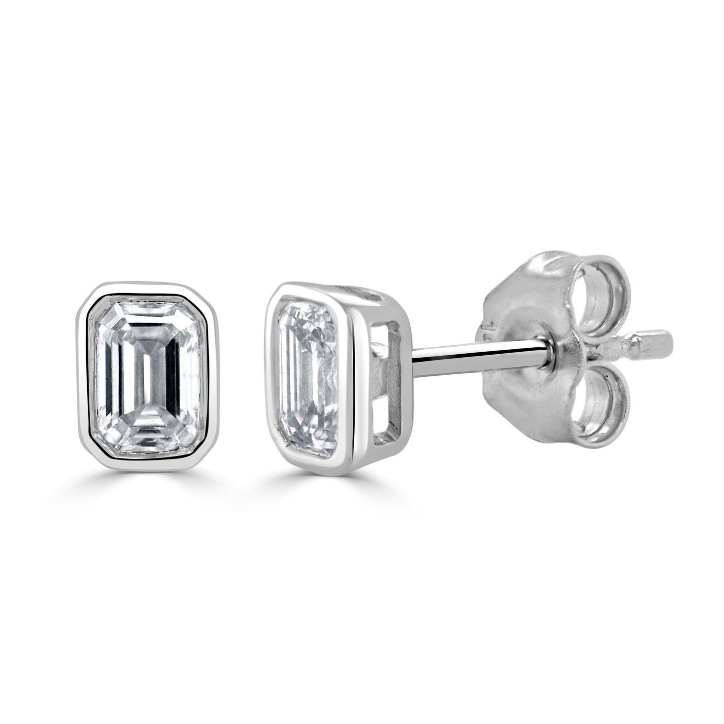 14K Gold & Emerald-Cut Diamond Stud Earrings - 0.49ct