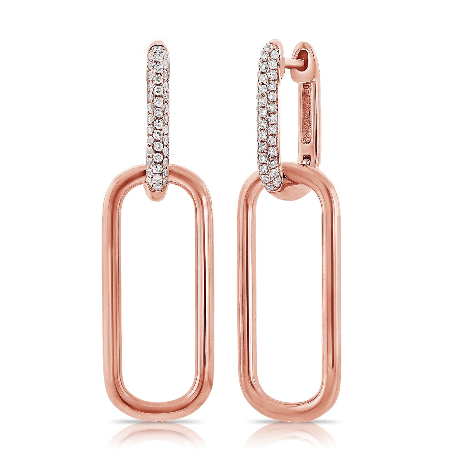 14k Gold & Diamond Link Earrings- 0.24ct.