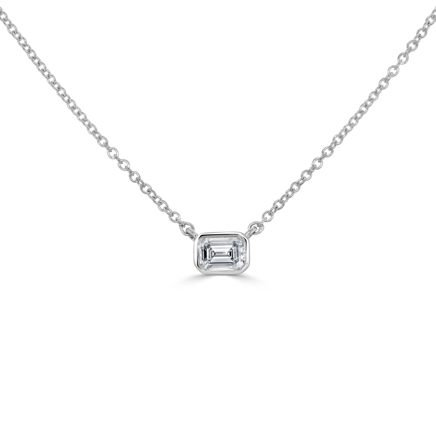 14K Gold & Emerald-Cut Diamond Pendant - 0.25ct