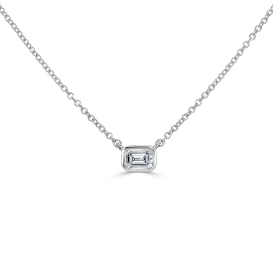14K Gold & Emerald-Cut Diamond Pendant - 0.25ct