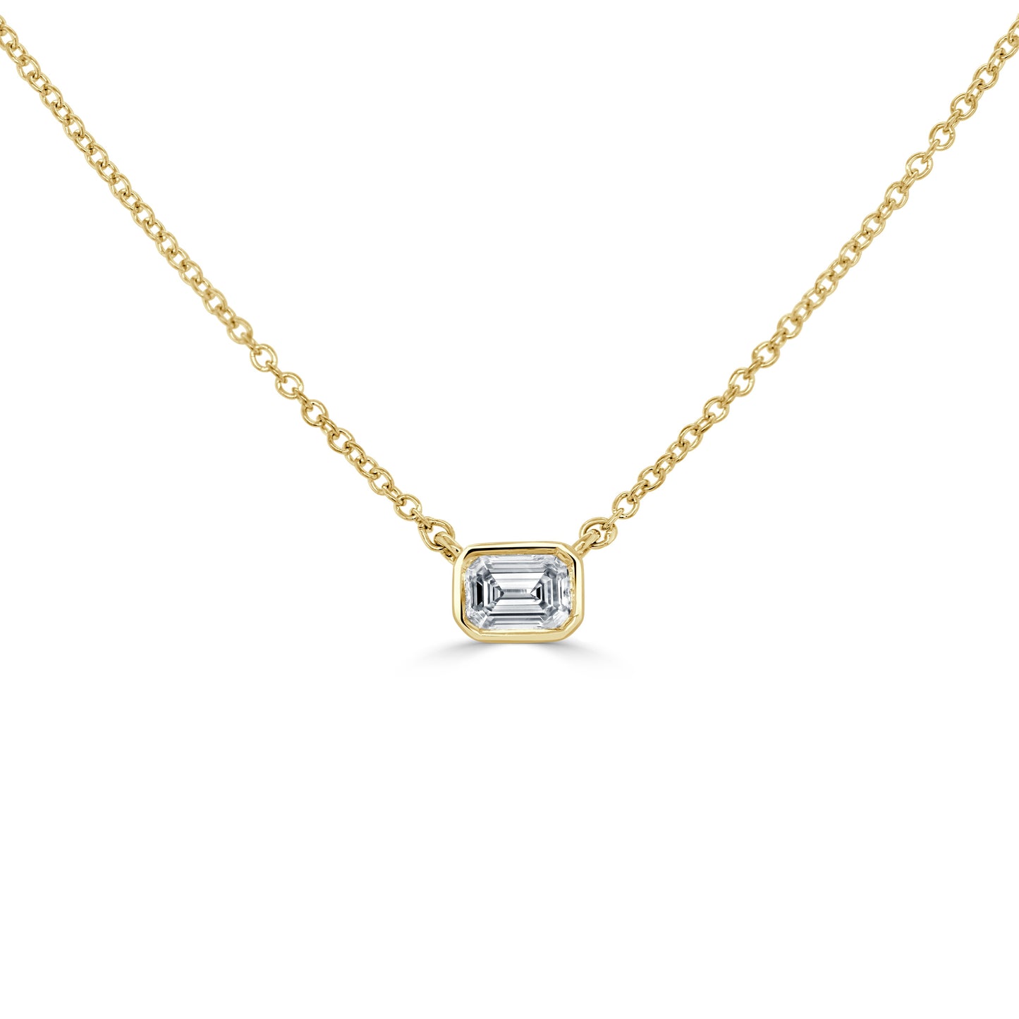 14K Gold & Emerald-Cut Diamond Pendant - 0.25ct