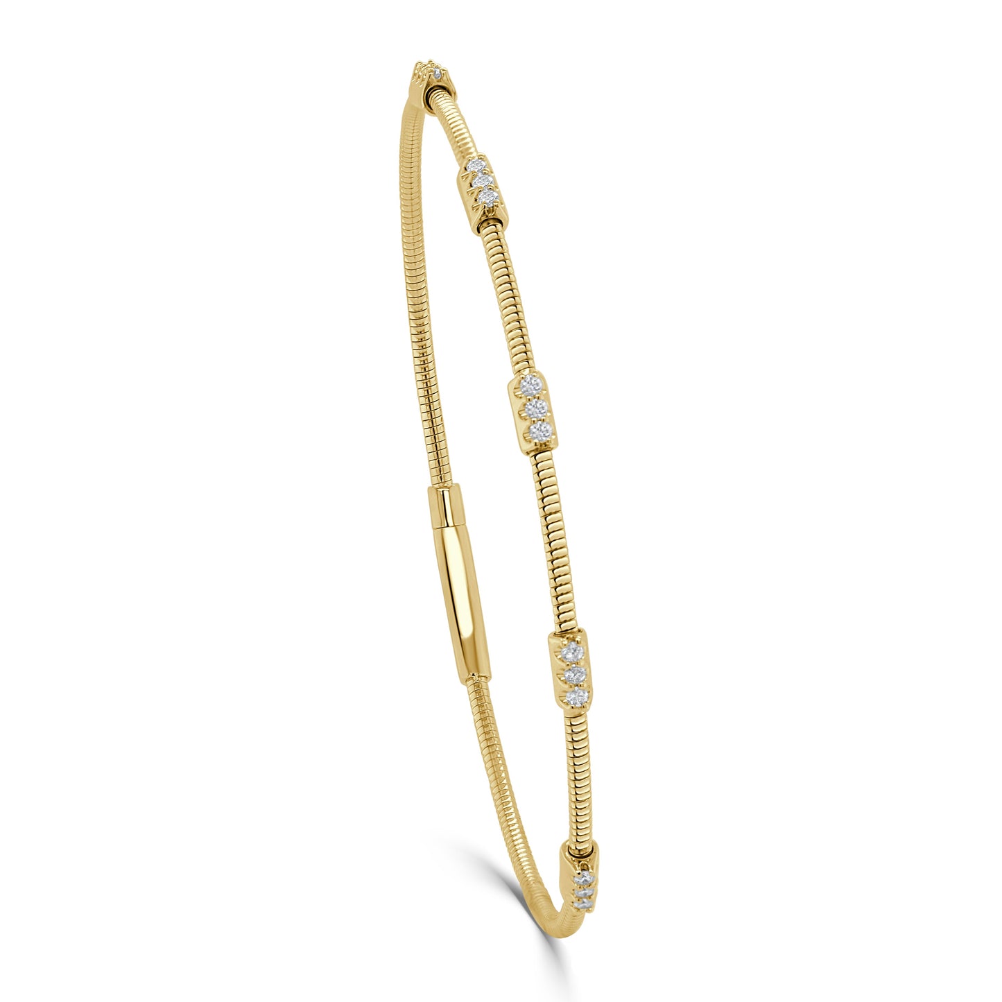 14k Gold & Diamond Flexible Bangle - 0.25ct