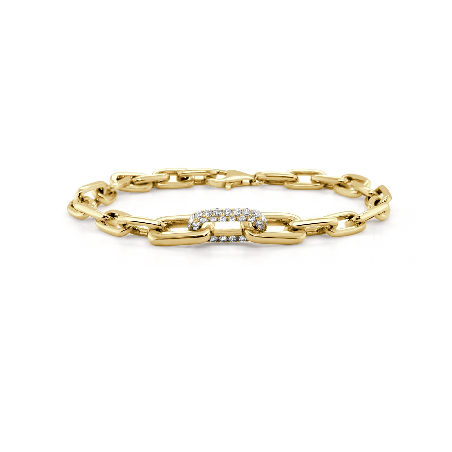 14k Gold & Diamond Link Bracelet- 1.21ct.
