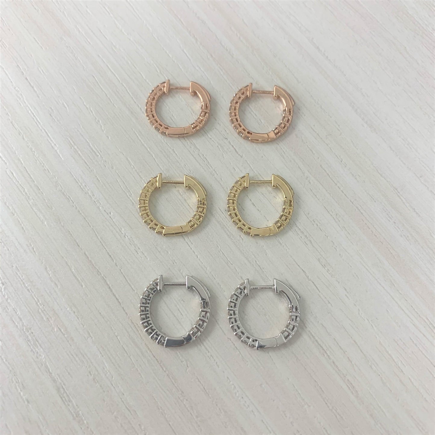14k Gold & Diamond Hoop Earrings- 0.50 ct.