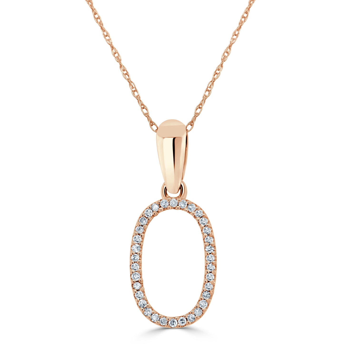 14k Rose Gold & Diamond Initial Necklace