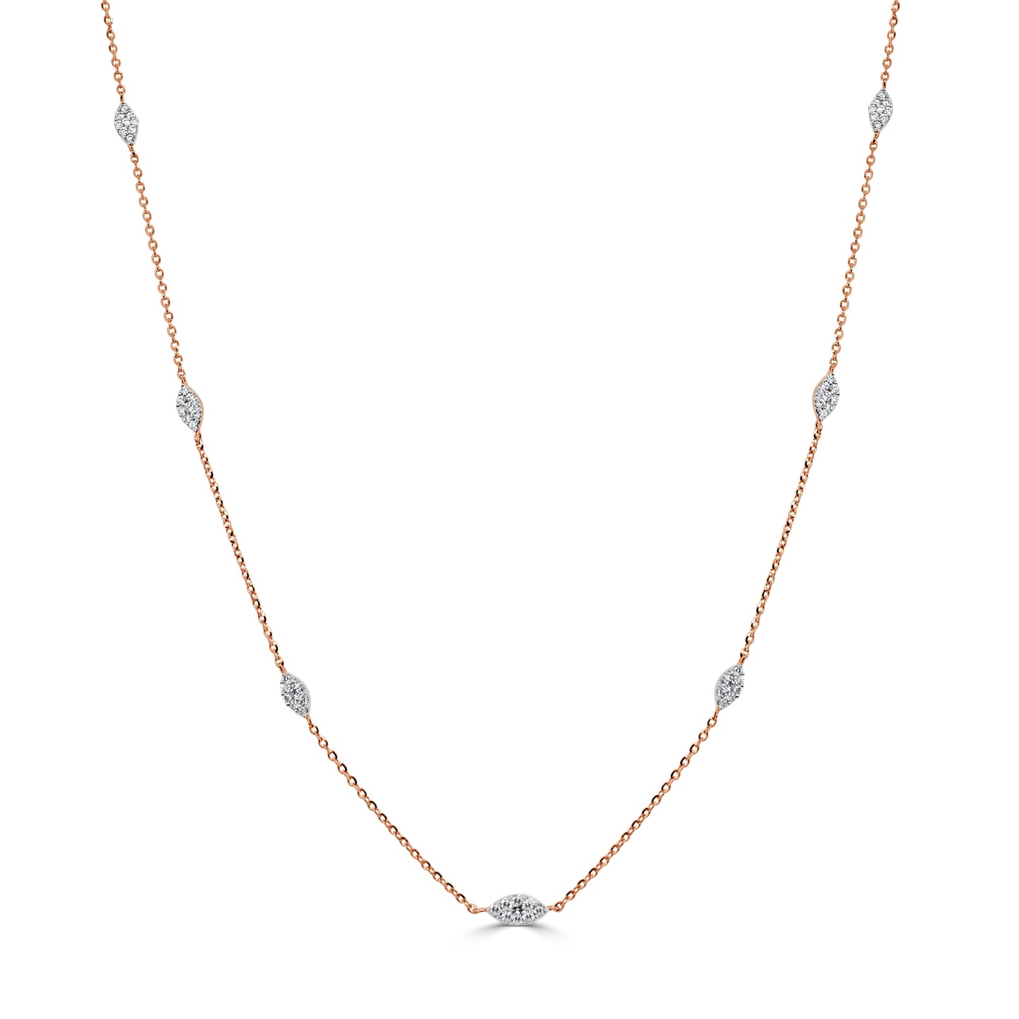 14k Gold & Diamond Station Necklace - 0.31ct