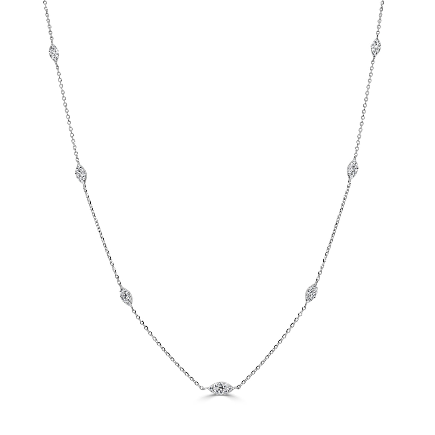 14k Gold & Diamond Station Necklace - 0.31ct