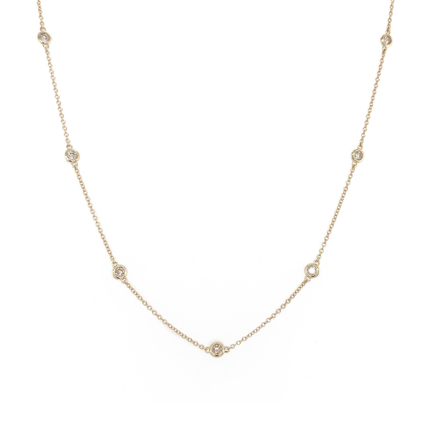 14k Gold & Diamond Station Necklace - 0.70ct