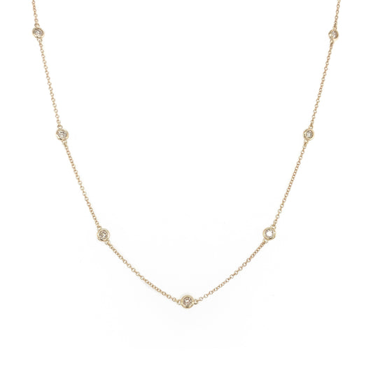 14k Gold & Diamond Station Necklace - 0.70ct