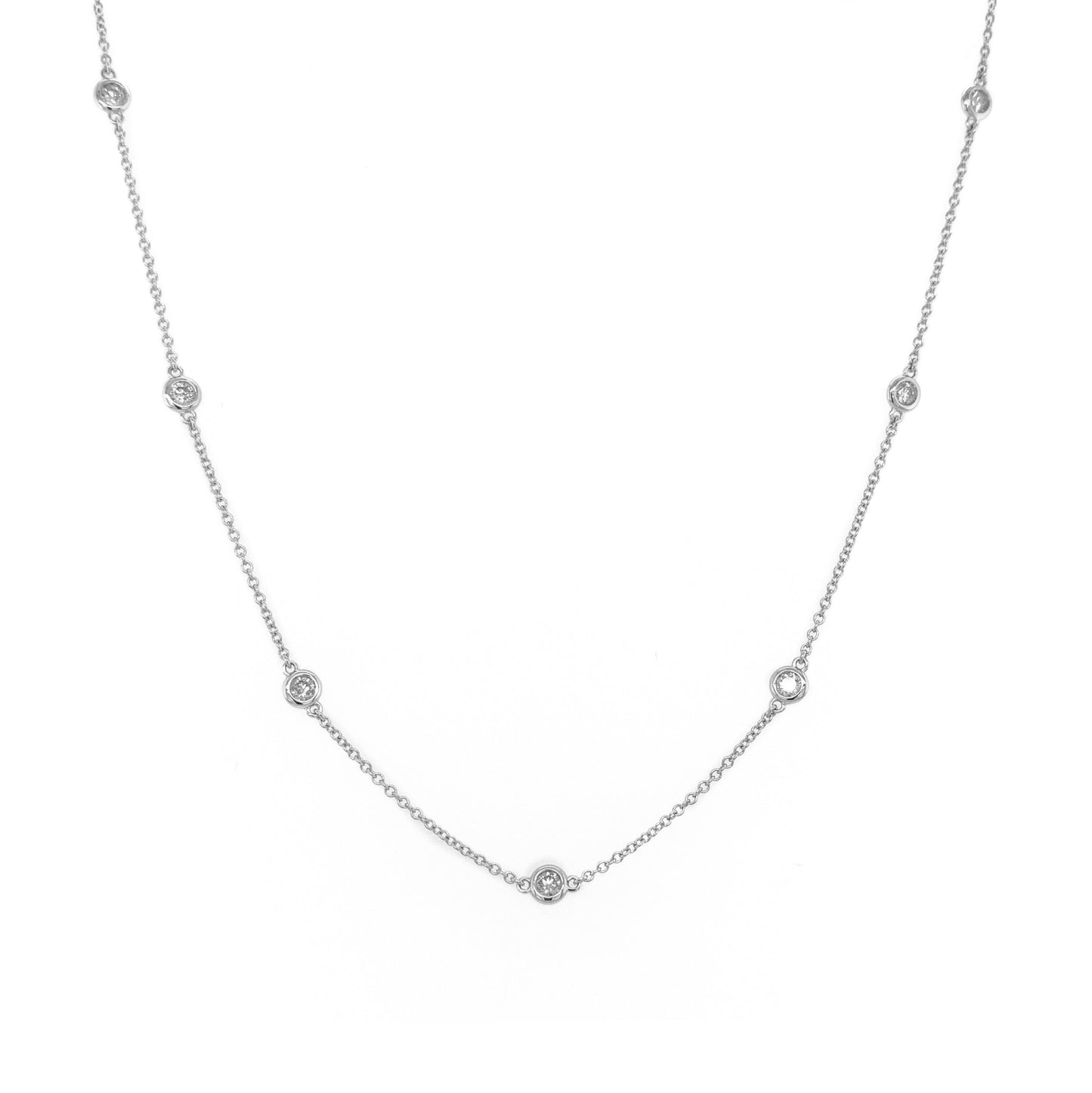 14k Gold & Diamond Station Necklace - 0.70ct
