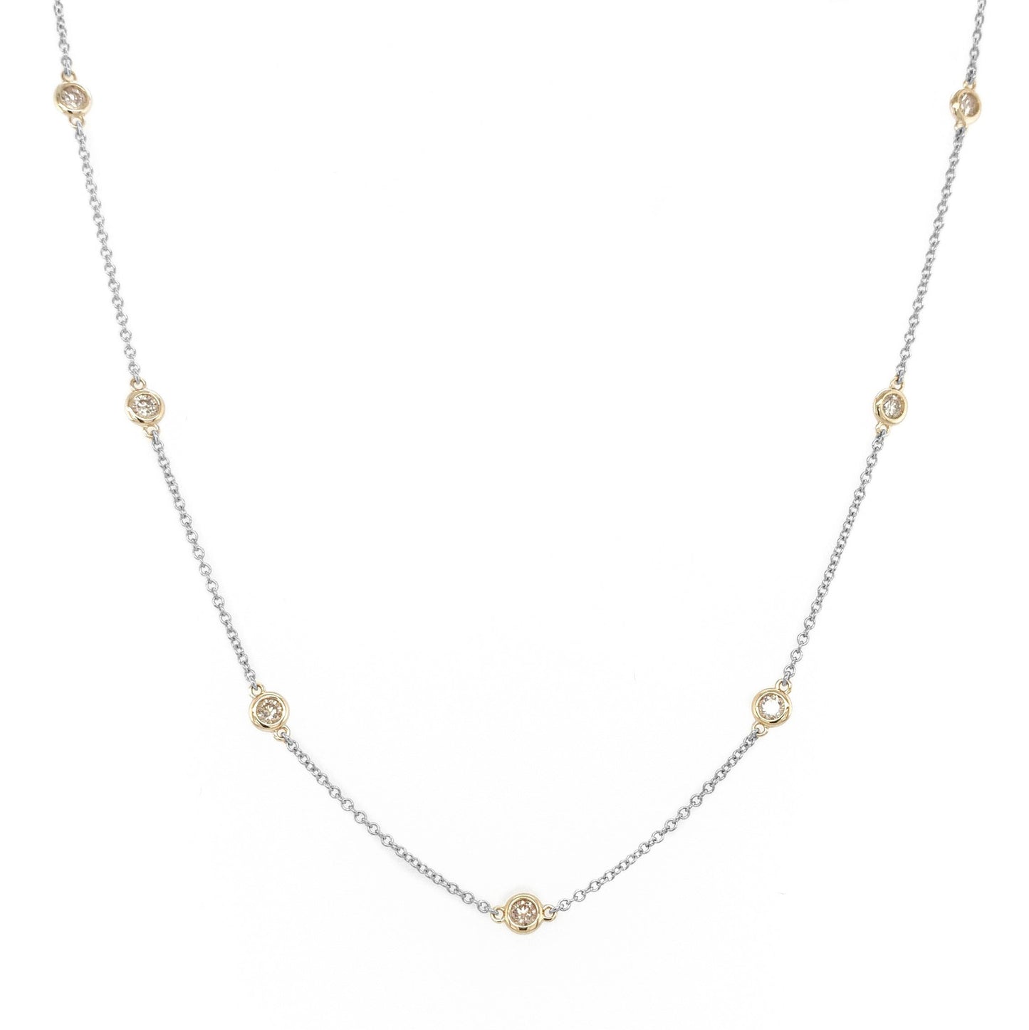 14k Gold & Diamond Station Necklace - 0.70ct