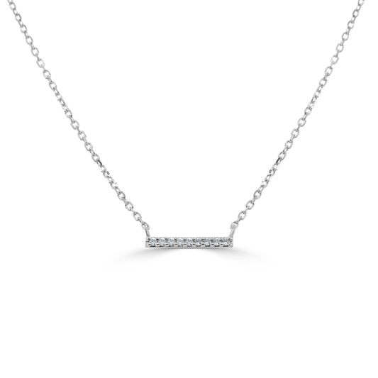 14k Gold & Diamond Mini Bar Necklace - 0.03ct
