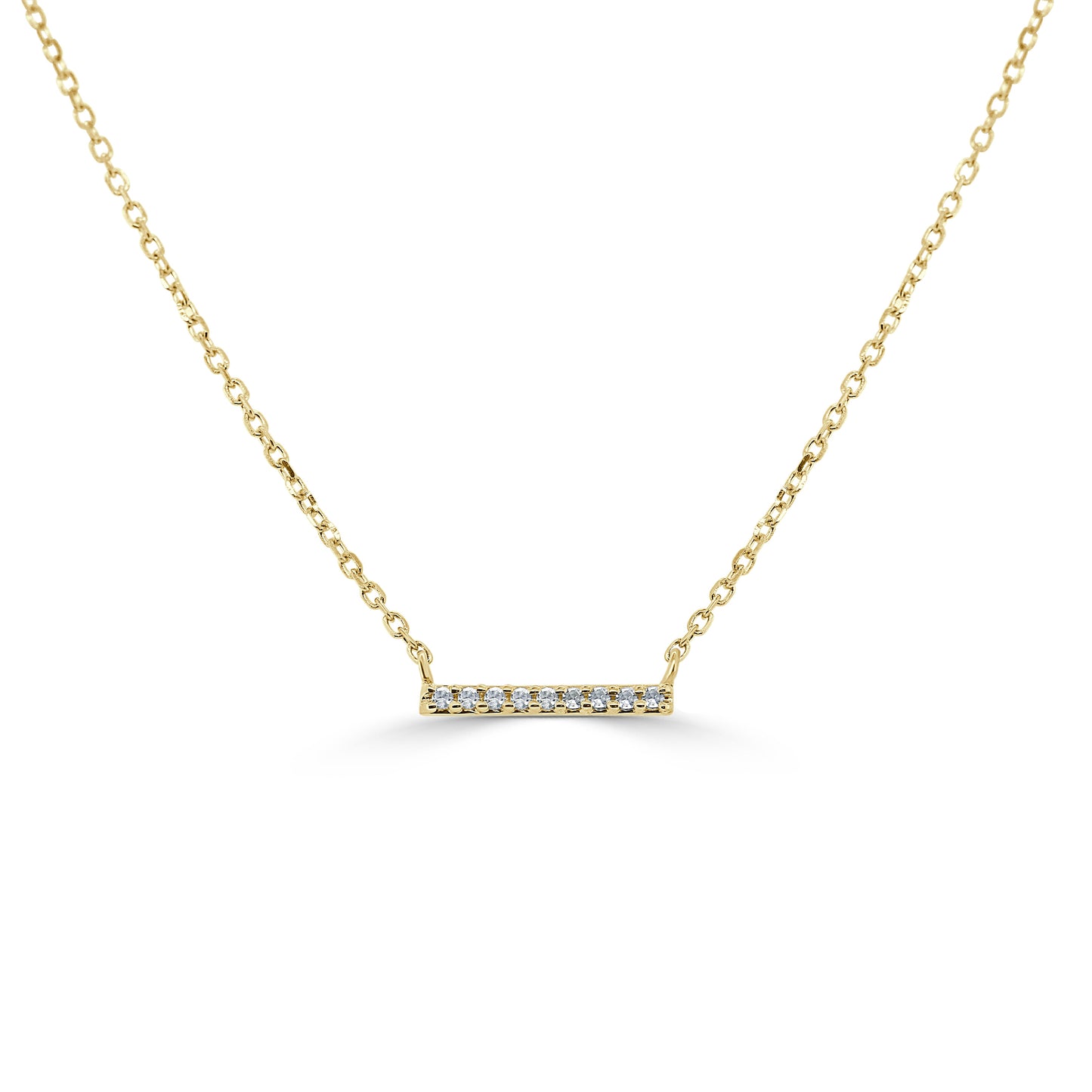 14k Gold & Diamond Mini Bar Necklace - 0.03ct