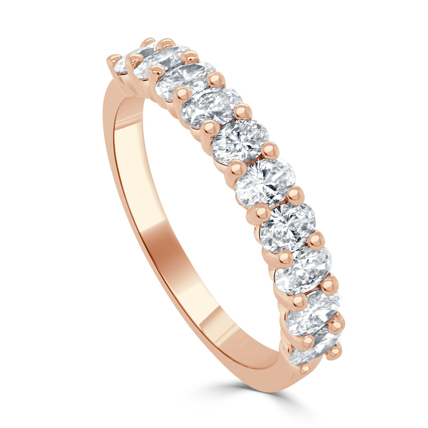 14k Gold Oval-Cut Diamond Band