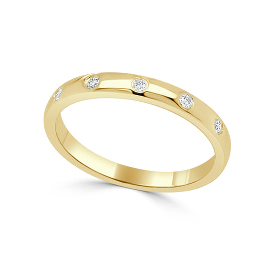 14K Gold Bezel Set Diamond Ring