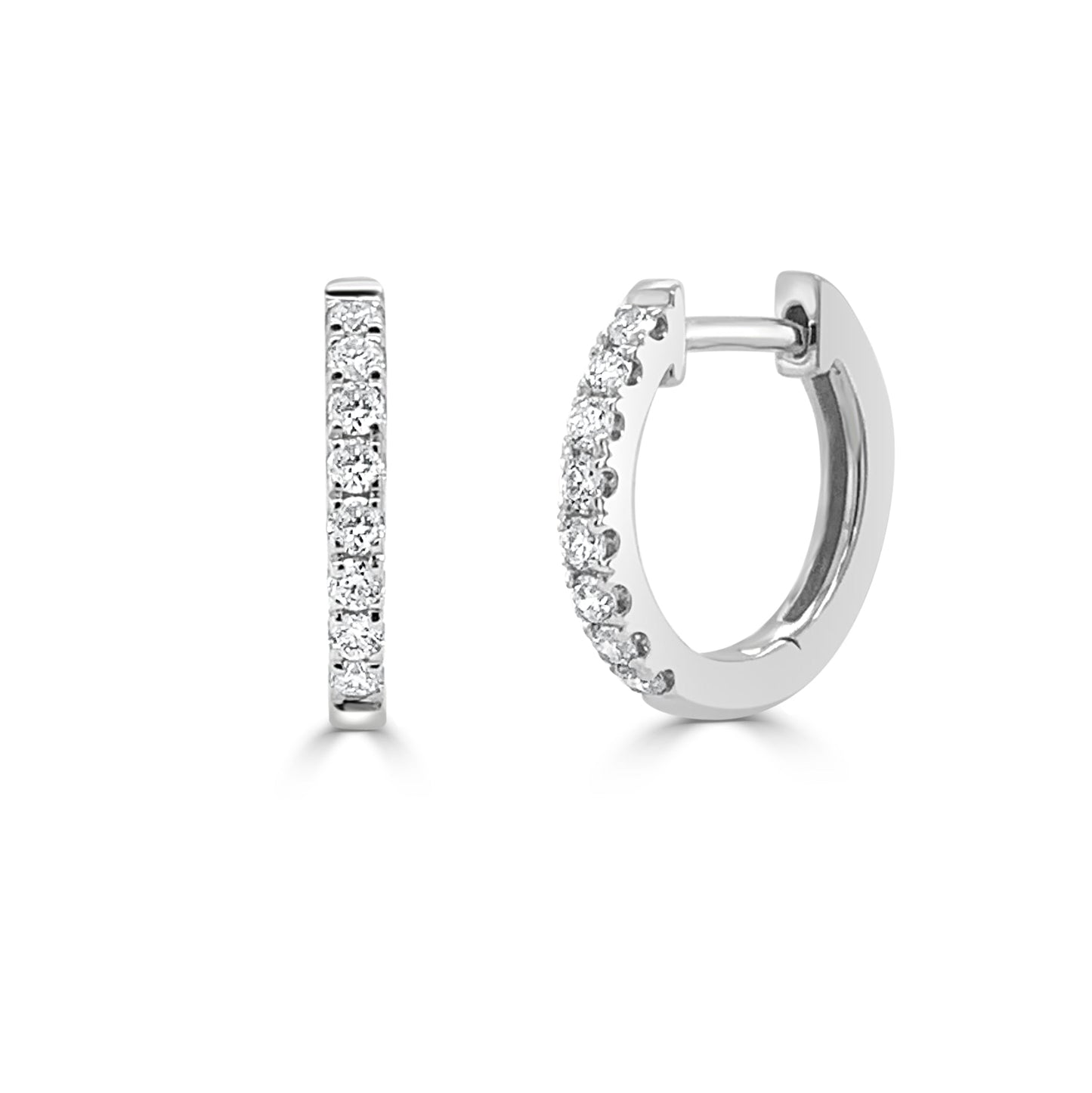 14k Gold & Diamond Huggie Earrings- 0.25 ct.