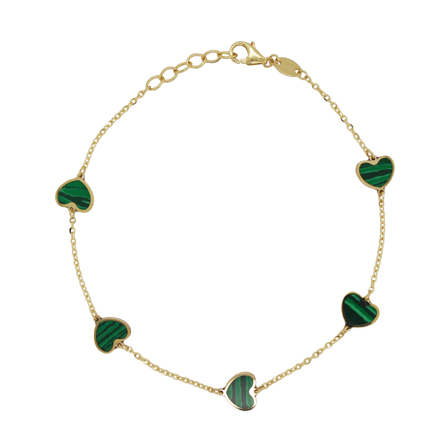 14K Gold & Inlay Station Heart Color Bracelet