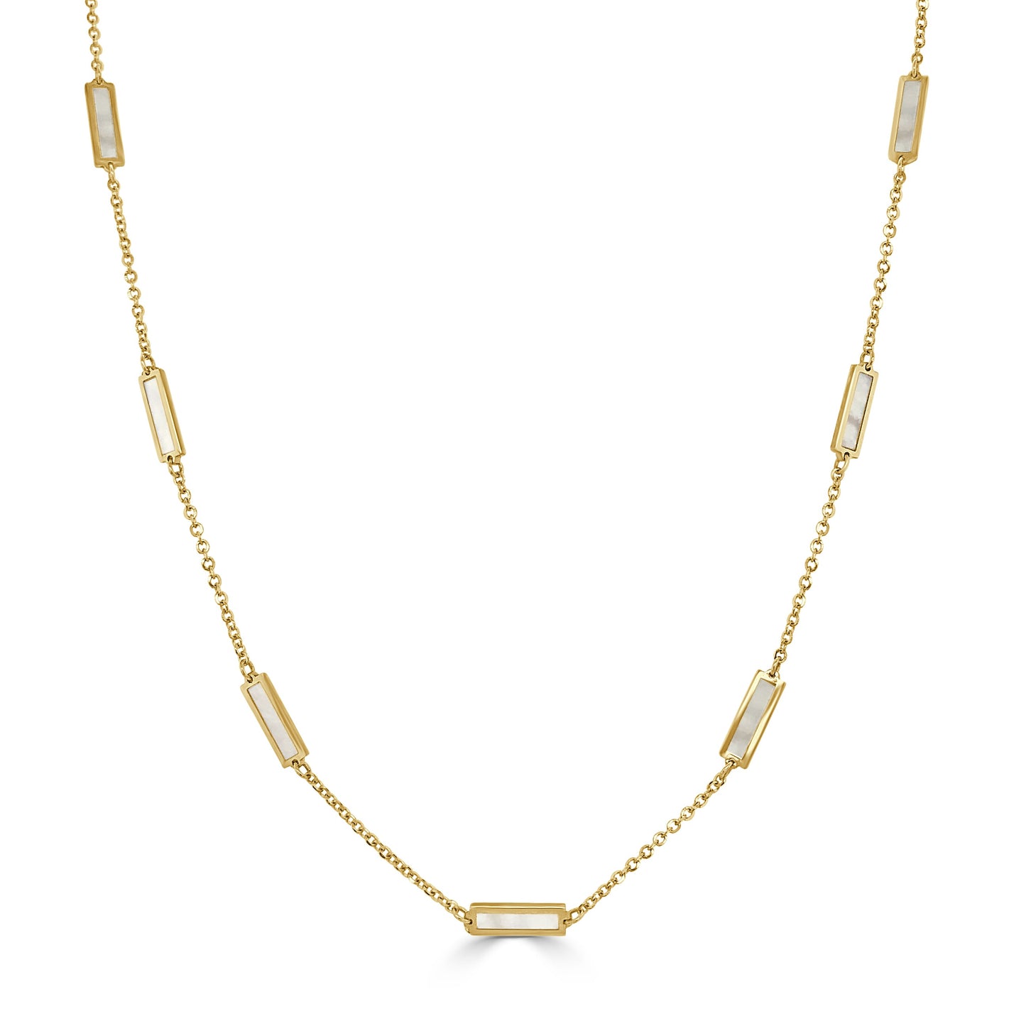 14k Gold & Pearl Station Necklace