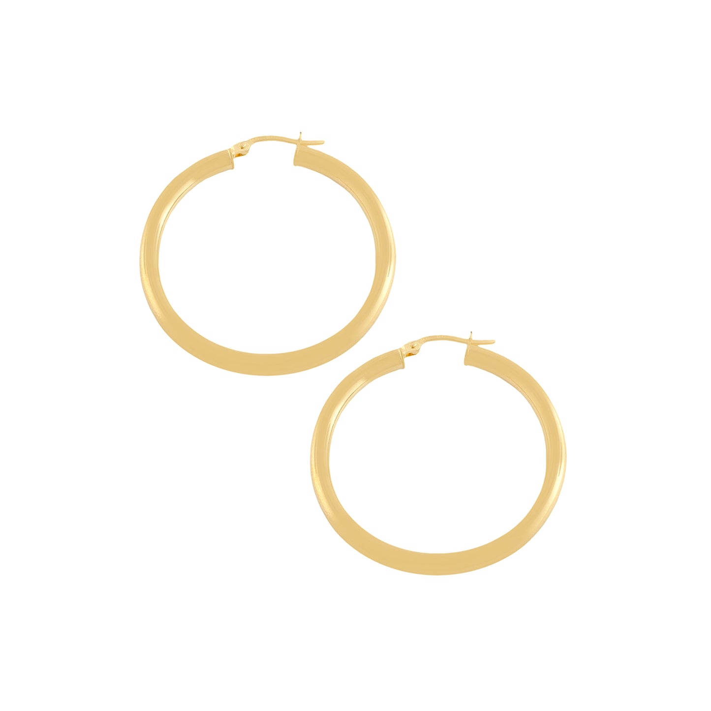 14k Gold Tube Hoop Earrings