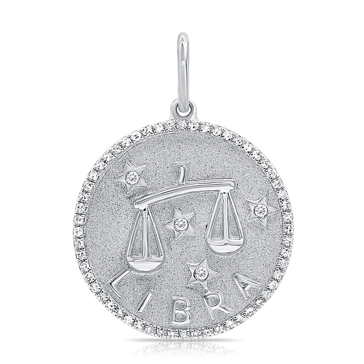 14k Gold & Diamond Zodiac Charm -Libra - 0.21ct