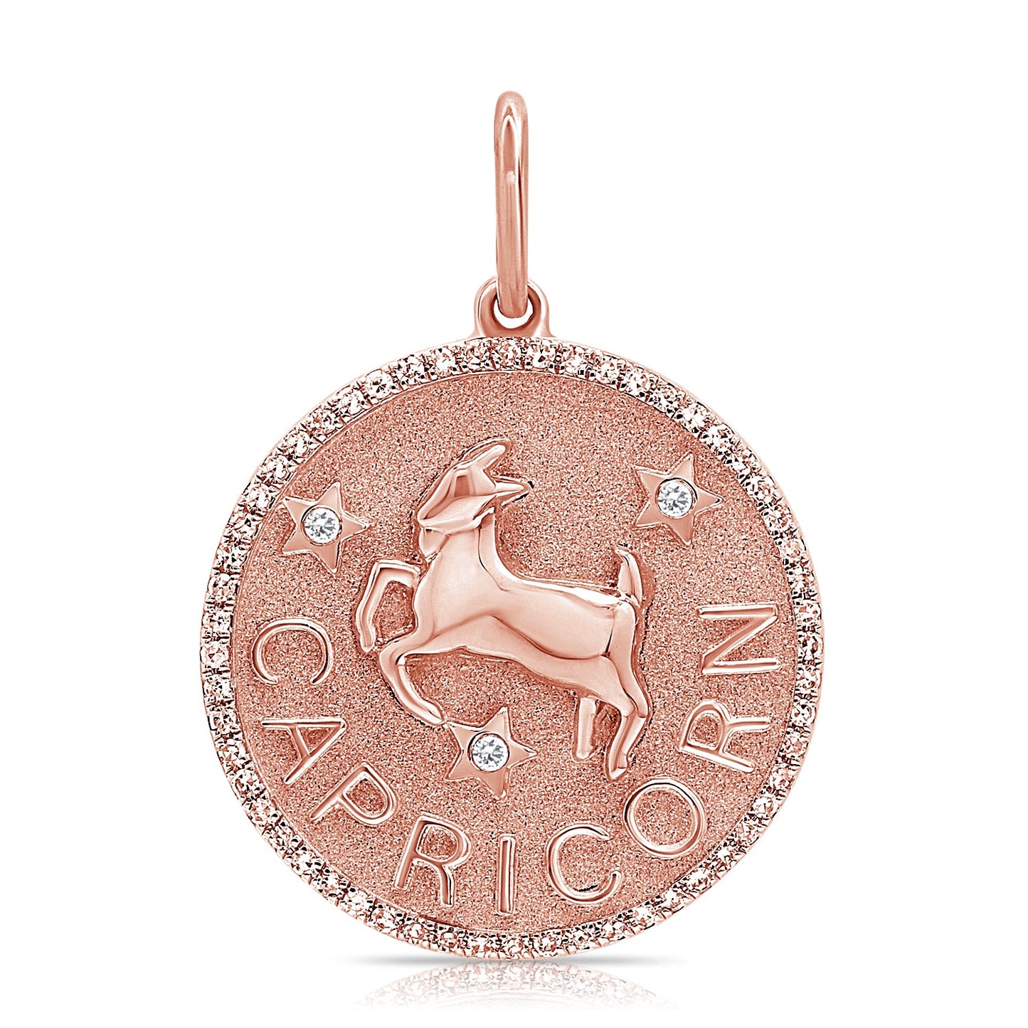 14k Gold & Diamond Zodiac Charm - Capricorn - 0.21ct
