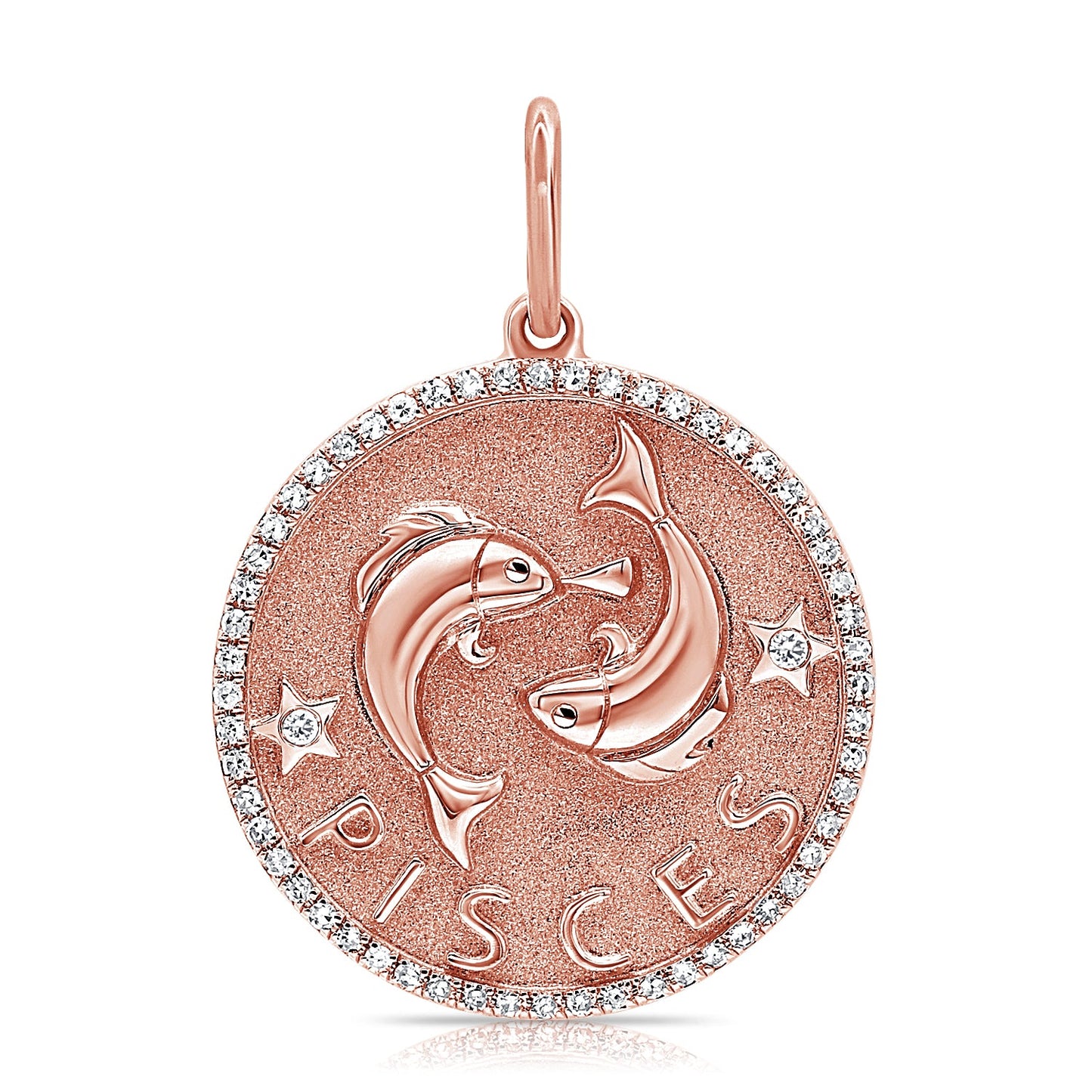 14k Gold & Diamond Zodiac Charm - Pisces - 0.19ct