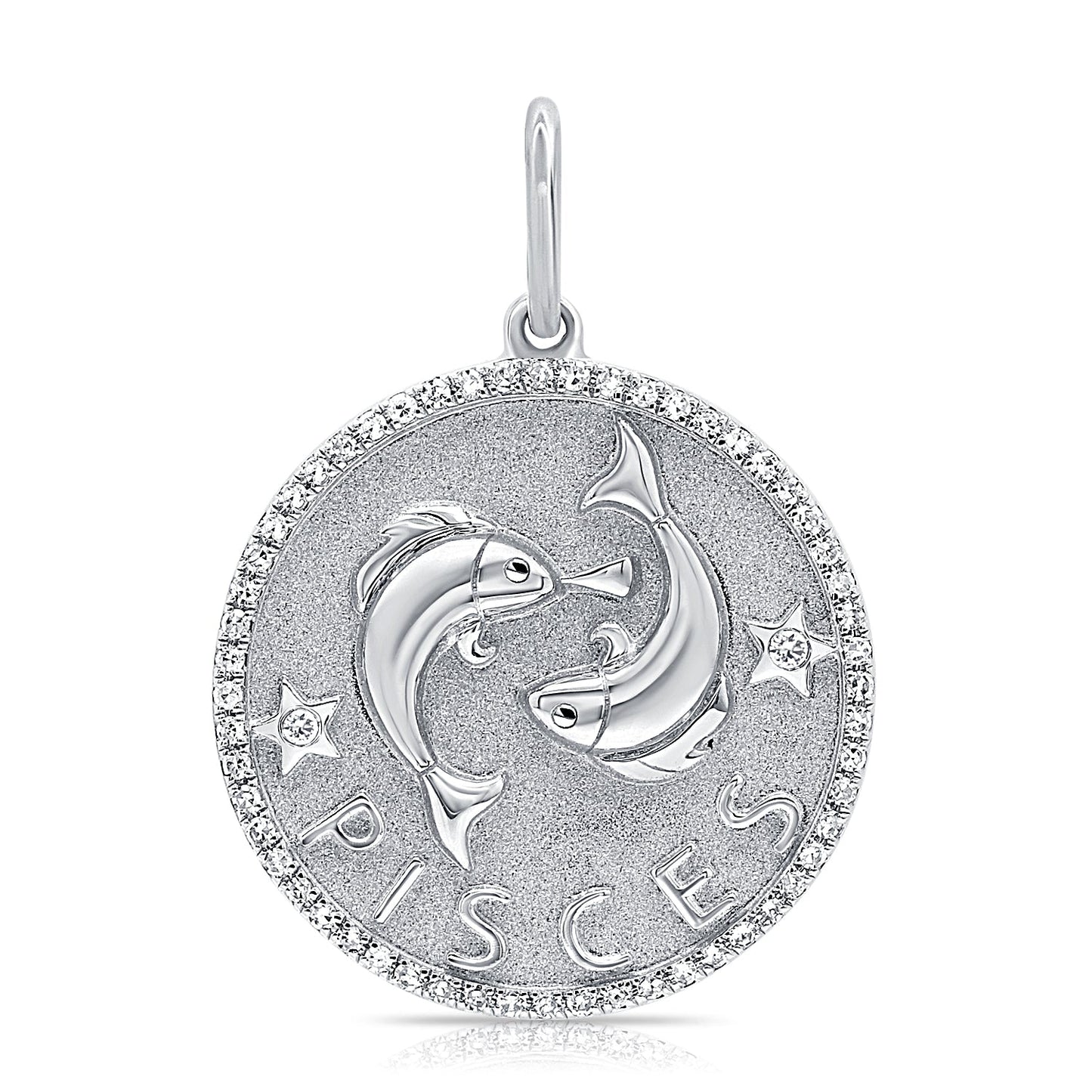 14k Gold & Diamond Zodiac Charm - Pisces - 0.19ct