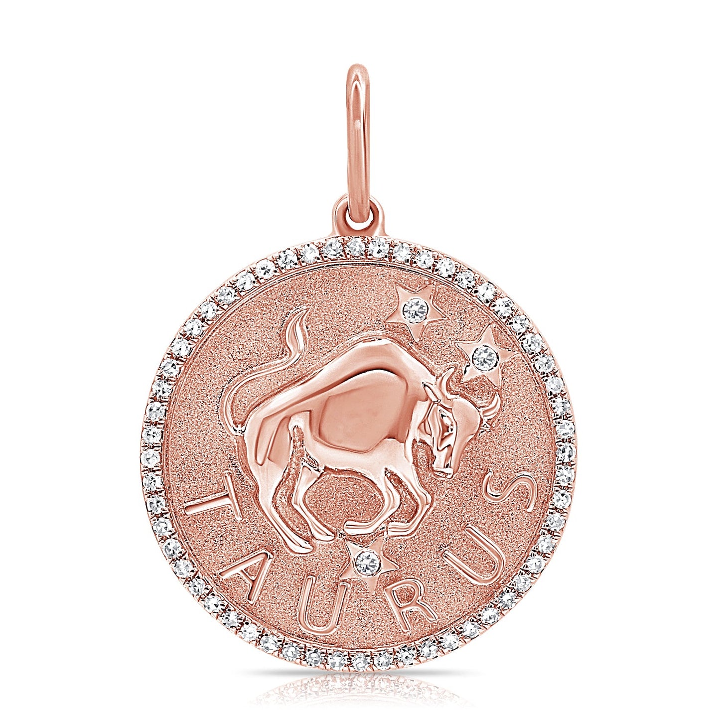 14k Gold & Diamond Zodiac Charm - Taurus - 0.21ct