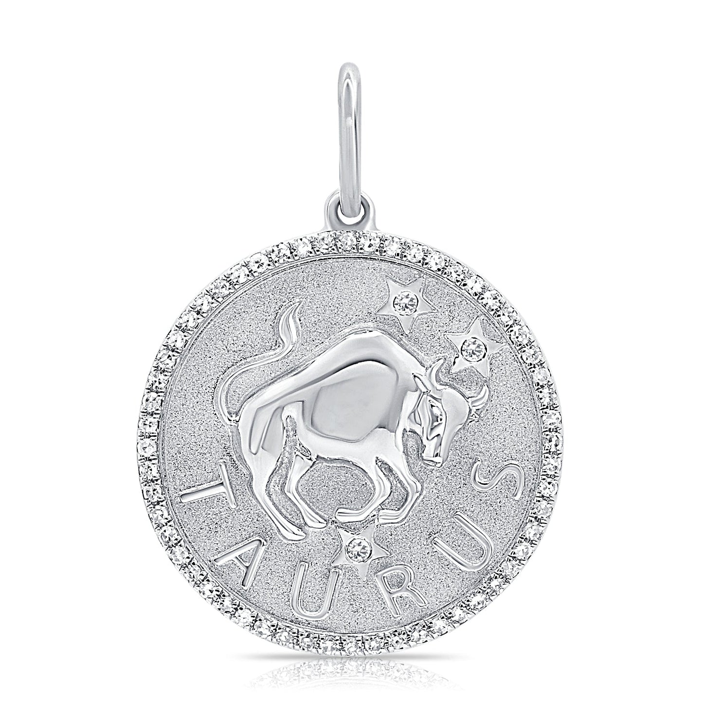 14k Gold & Diamond Zodiac Charm - Taurus - 0.21ct