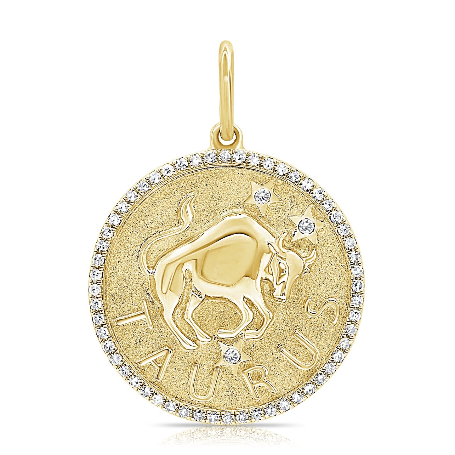 14k Gold & Diamond Zodiac Charm - Taurus - 0.21ct