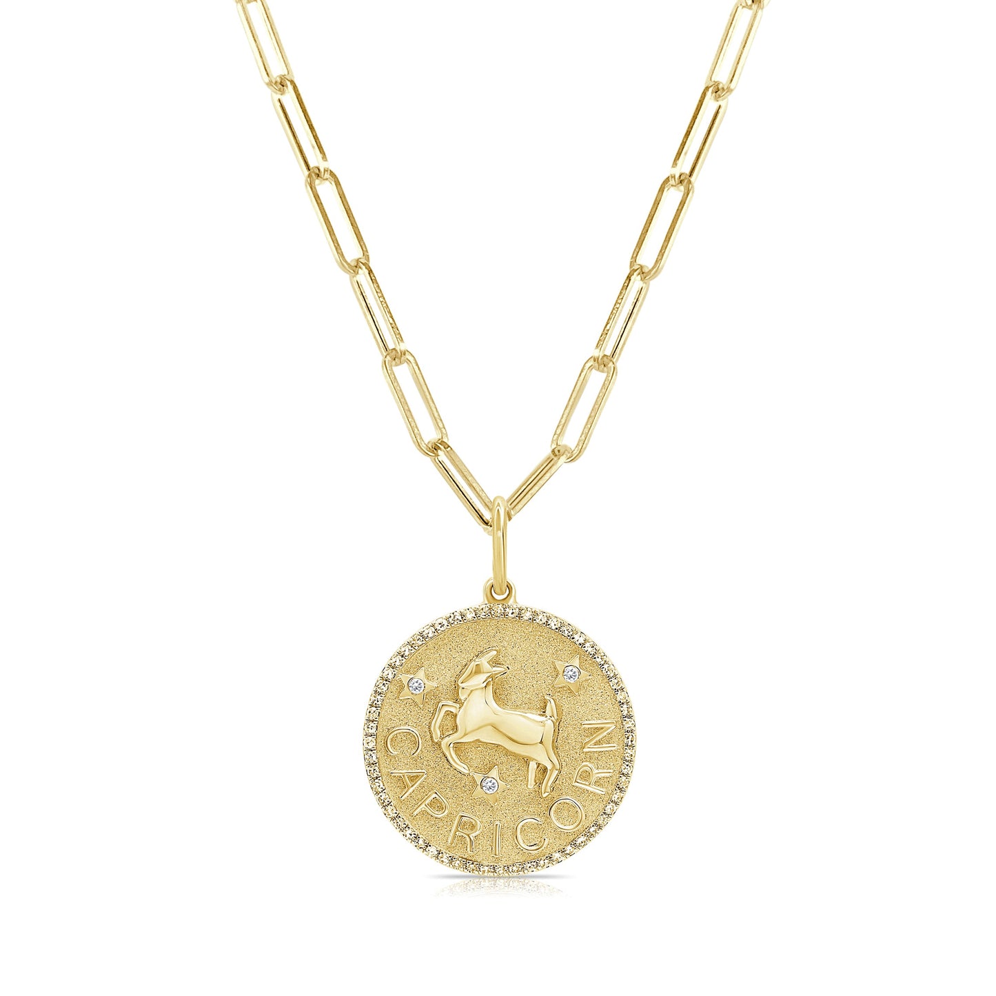 14k Gold & Diamond Zodiac Charm - Capricorn - 0.21ct