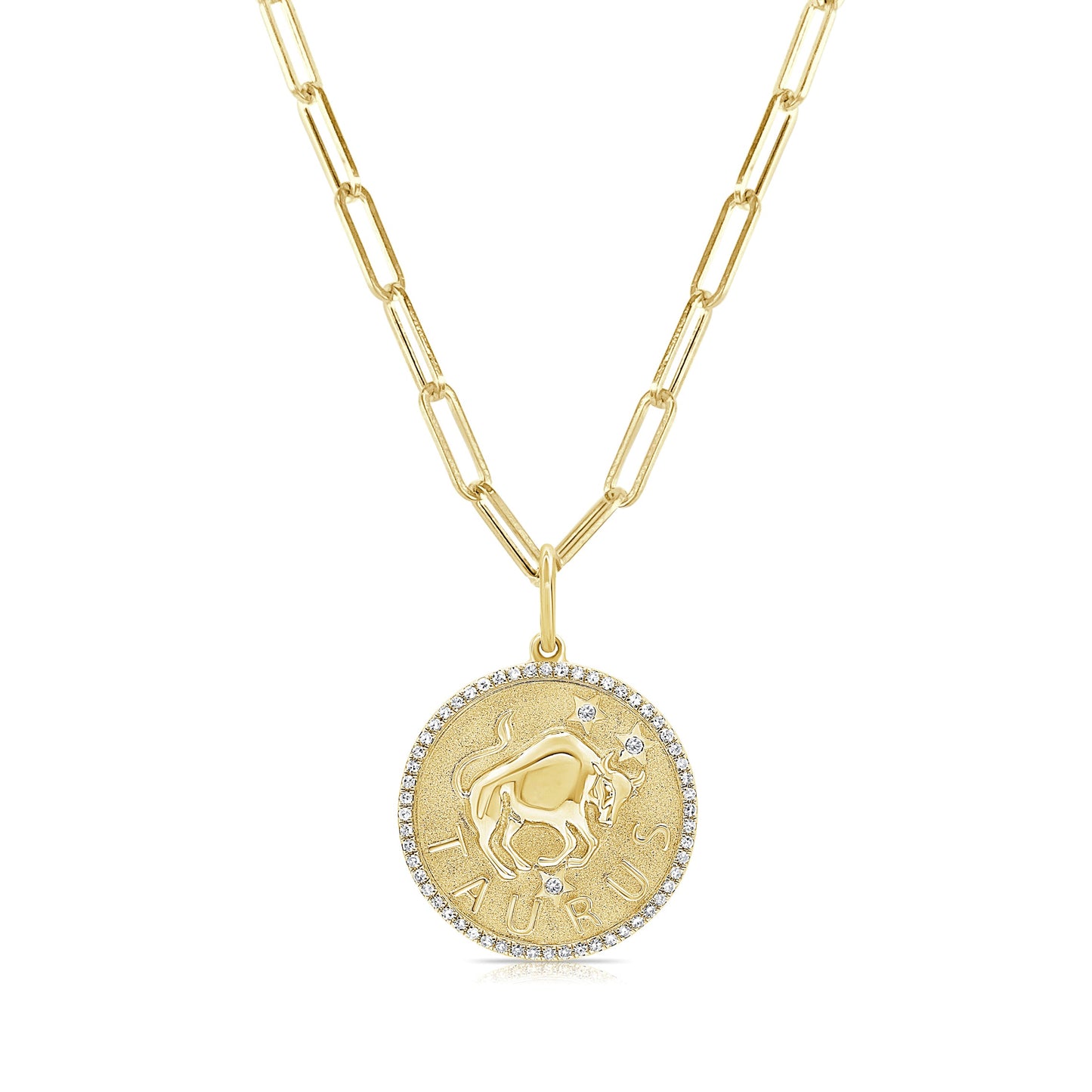 14k Gold & Diamond Zodiac Charm - Taurus - 0.21ct