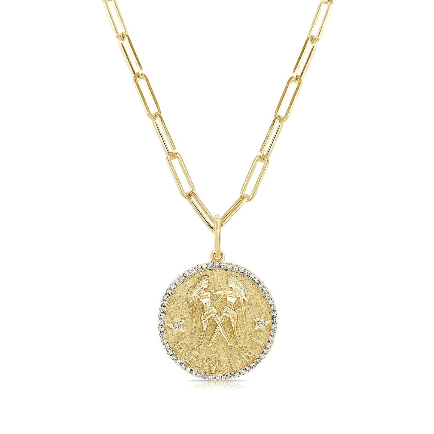 14k Gold & Diamond Zodiac Charm - Gemini - 0.19ct