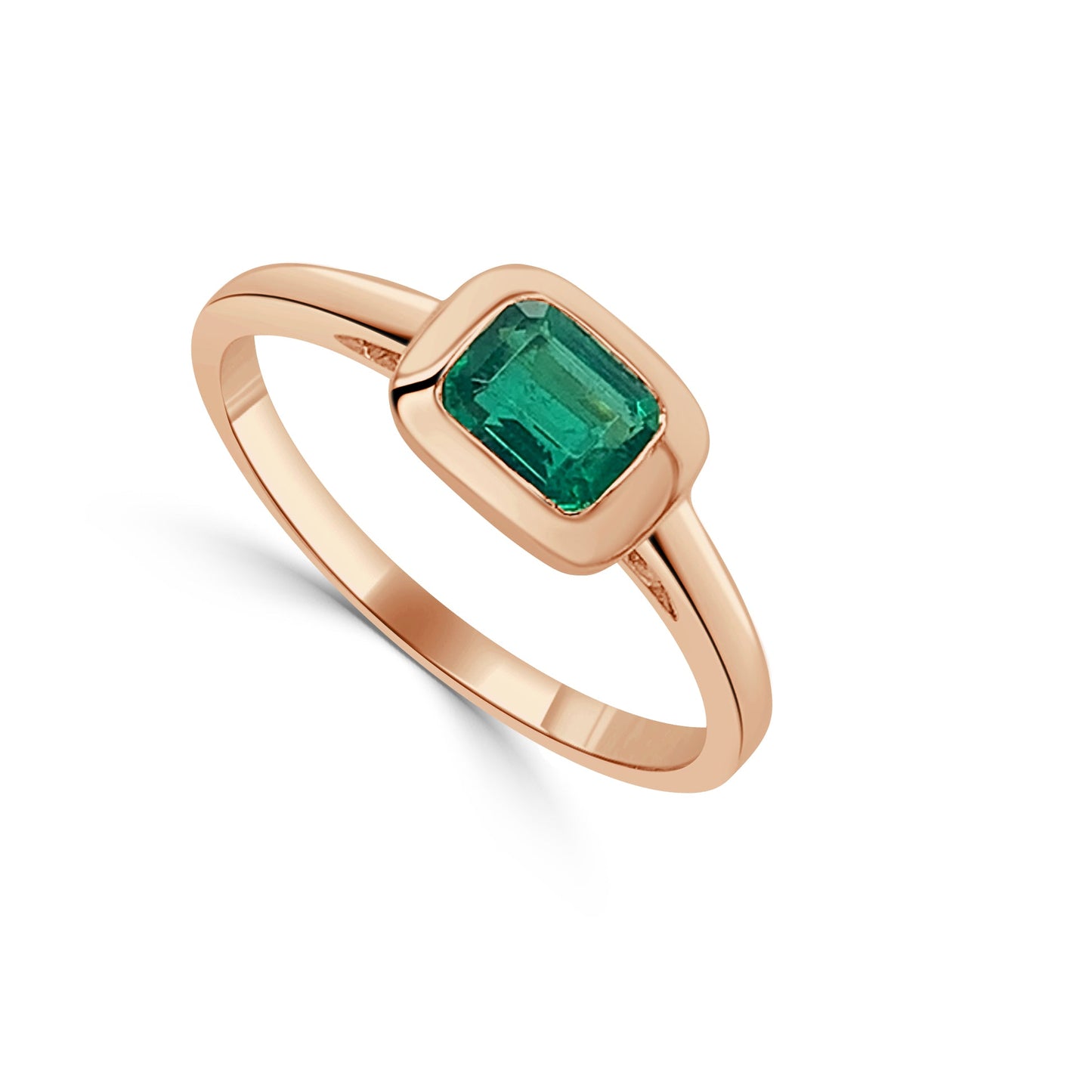 14k Gold & Green Emerald Ring - 0.60ct