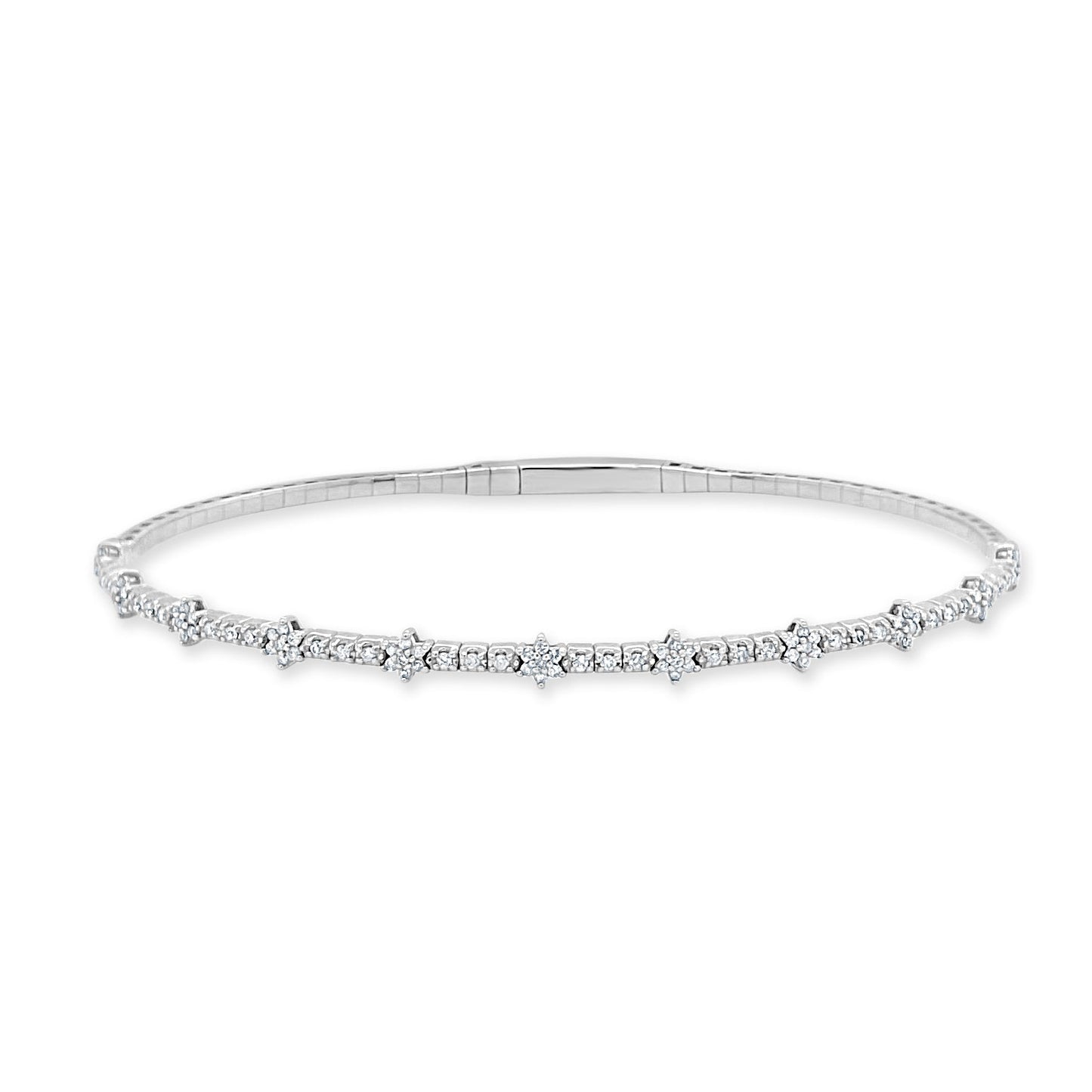 14k Gold & Diamond Flexible Bangle - 0.35ct