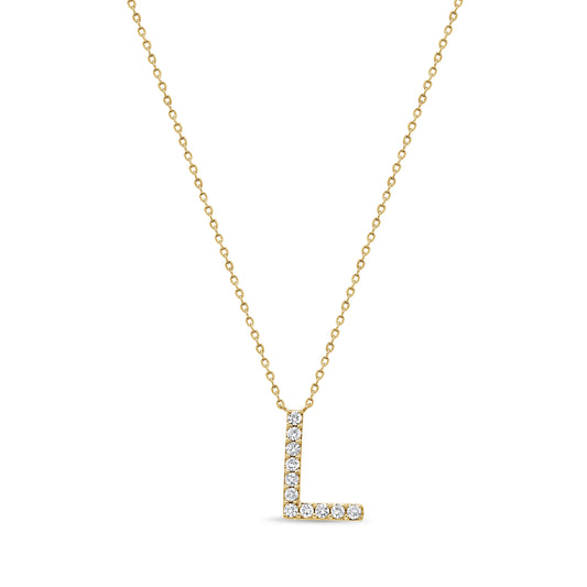 14K Gold & Diamond Initial Necklace - 0.21ct