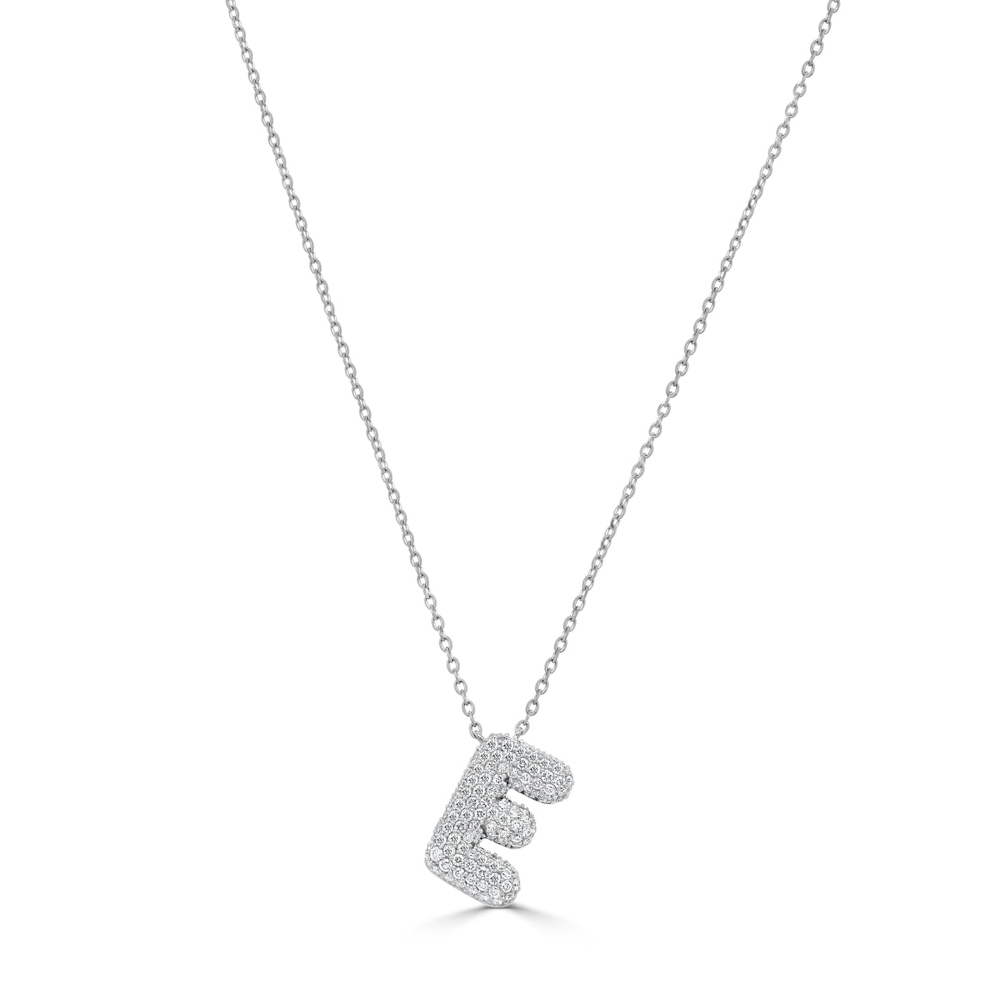 14K Gold Pave Diamond Initial Necklace - 0.45